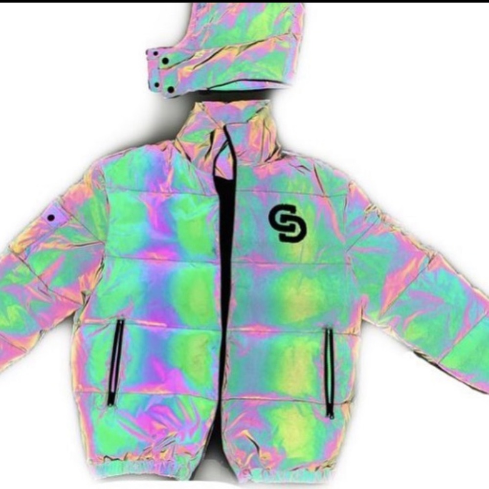 Women diamanté Dior reflective jacket.